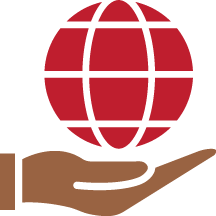 Hand holding world